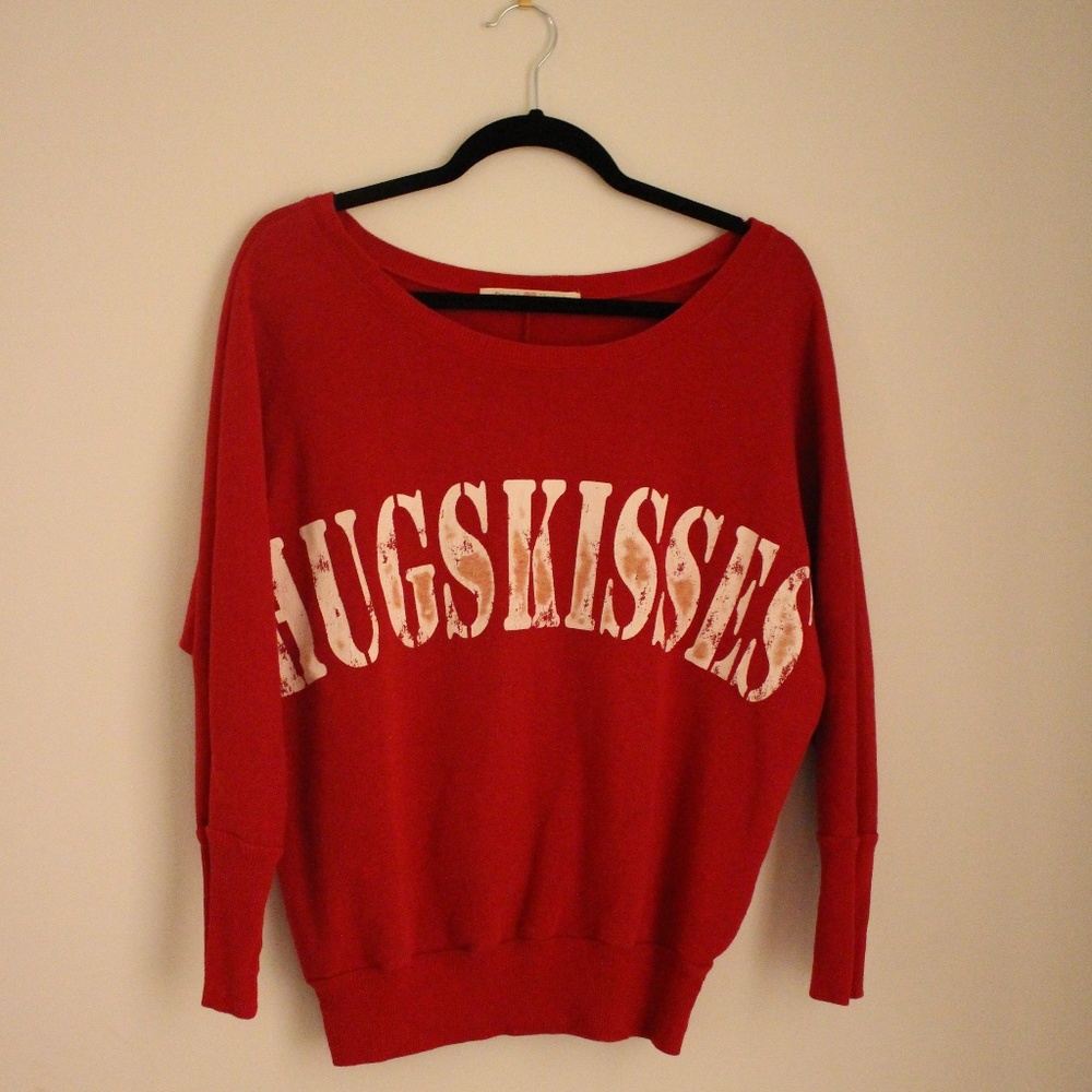 Off The Shoulder Valentine's Day Red Sweater